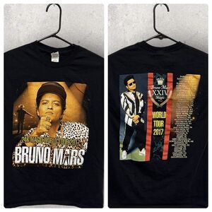 Bruno Mars 24K Magic World Tour Official Concert T-Shirt‎ Double Sided Med